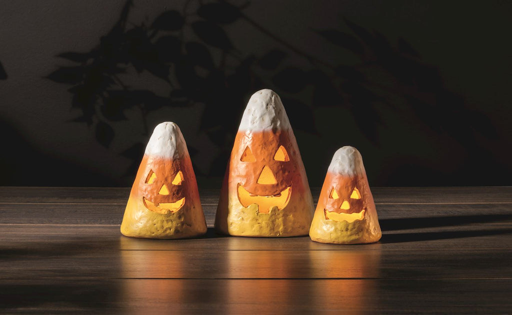 Mud Pie | Mache Candy Corn Luminarie, Assorted Sizes