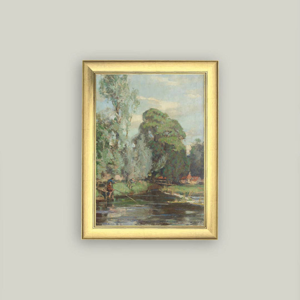 Petal Lane | Fishing By A Riverside Framed Art, Assorted Sizes
