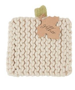 Mud Pie | Pumpkin Knit Trivet, Assorted Colors