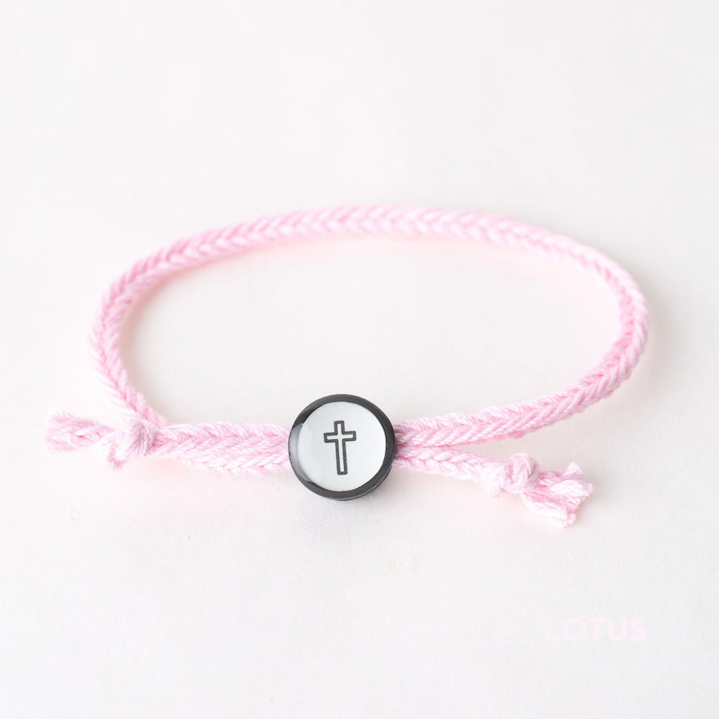 Daily Tap For Bible Verse Beacon Bracelet, Cross, Woven Cord, Assorted Colors