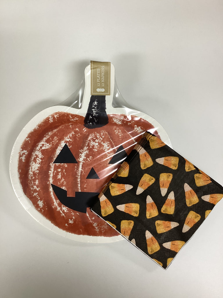 Mud Pie | Halloween Paper Plates & Napkins Set, Assorted Styles