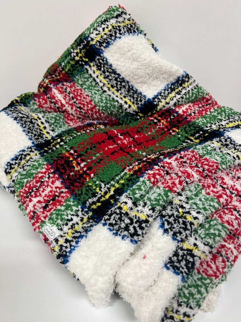 Mud Pie | Tartan Chenille Blanket, Assorted styles