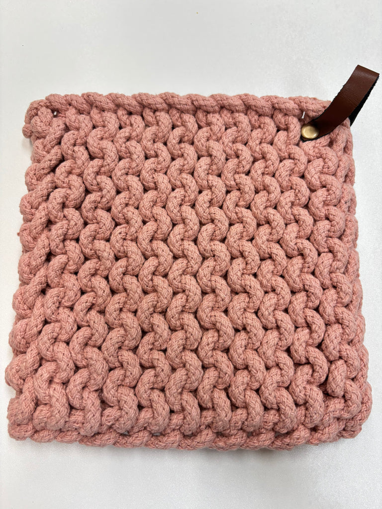 Creative Co-Op | 8" Square Crocheted Pot Holder, Assorted Colors