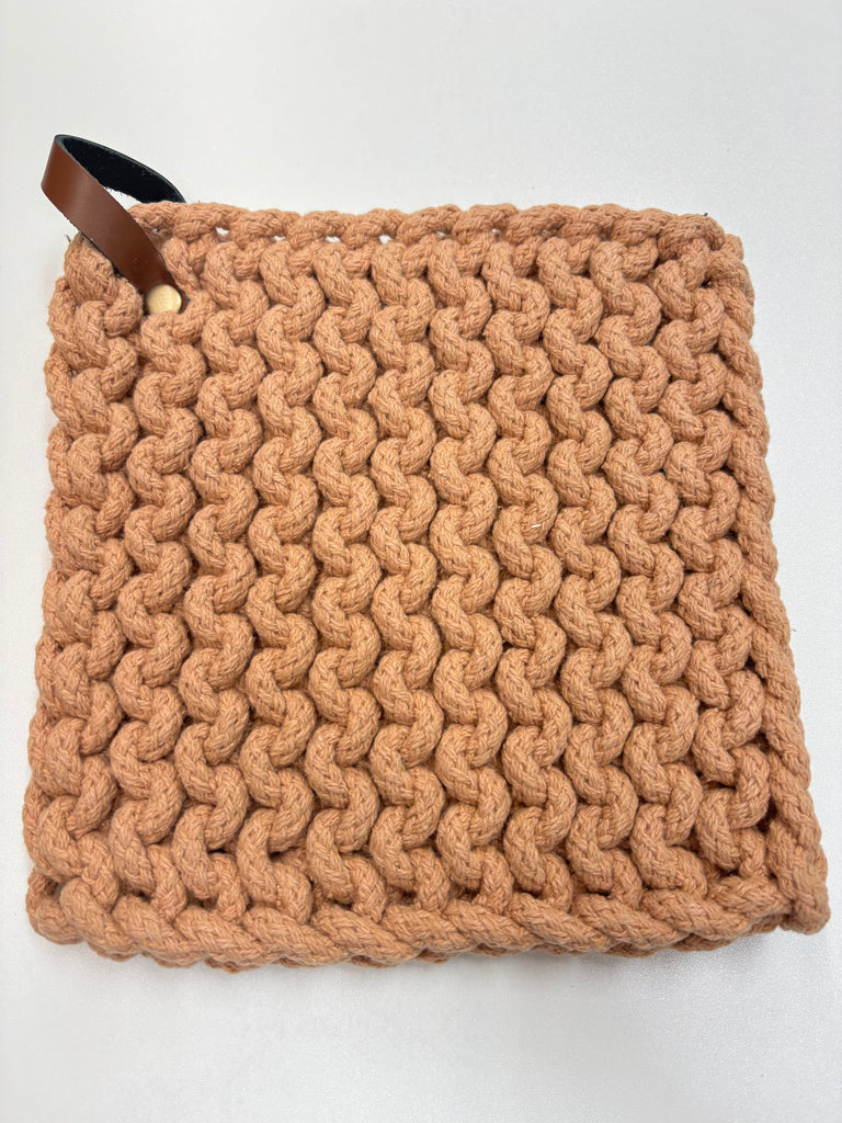 Creative Co-Op | 8" Square Crocheted Pot Holder, Assorted Colors