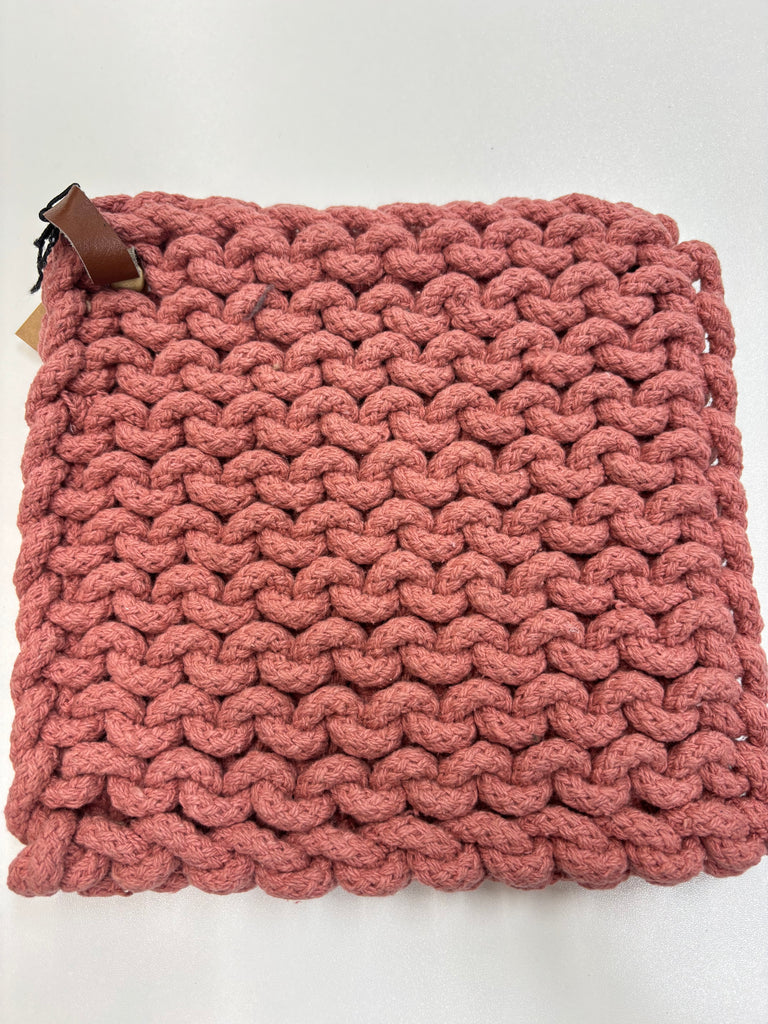 Creative Co-Op | 8" Square Crocheted Pot Holder, Assorted Colors