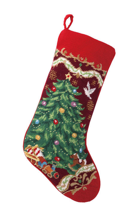 Peking Handicraft | Embroidered Christmas Stockings, 11"x18", Assorted Styles