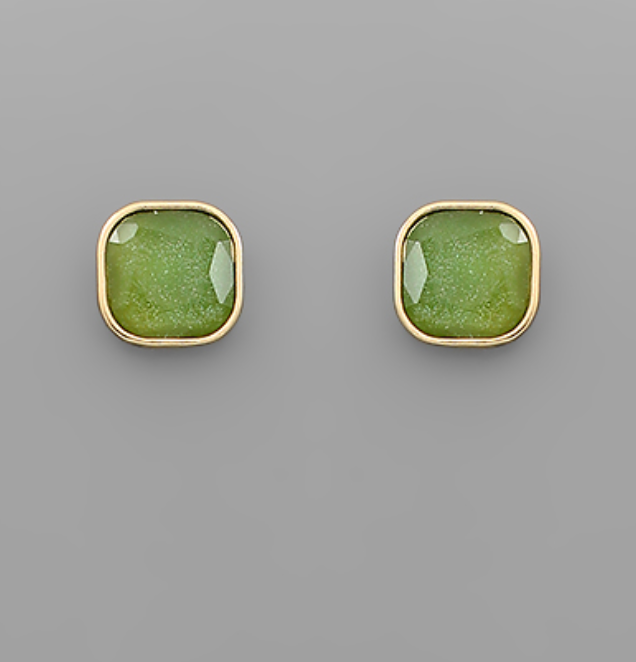 Cushion Gem Stud, Assorted Colors