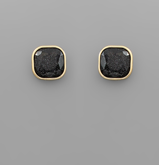 Cushion Gem Stud, Assorted Colors