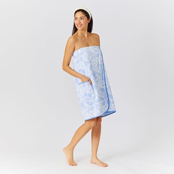 Towel Wrap, French Blue Floral