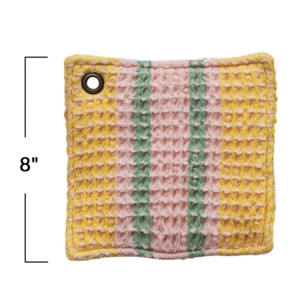 Creative Co-Op | Woven Cotton Waffle Weave Pot Holder, Assorted Colors