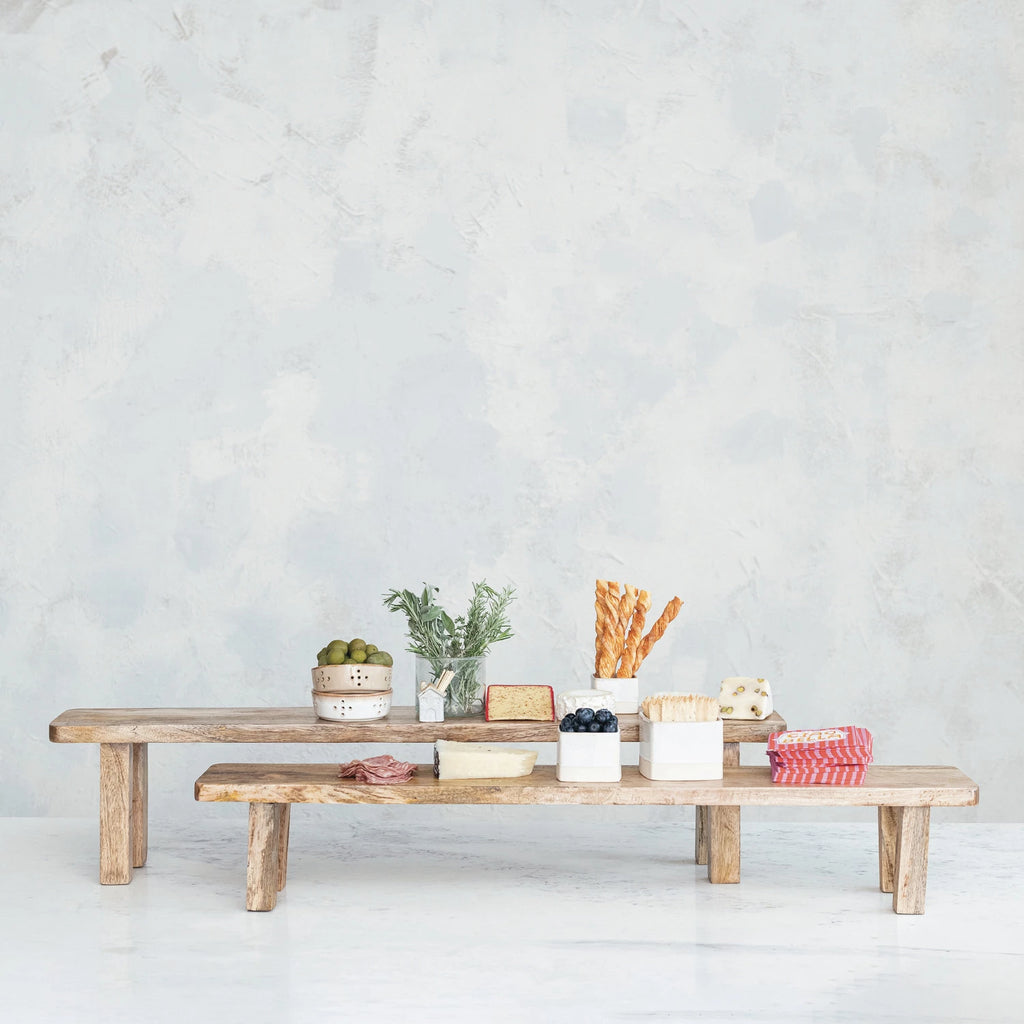Creative Co-Op | Hand Carved Mango Wood Pedestals, Assorted Sizes