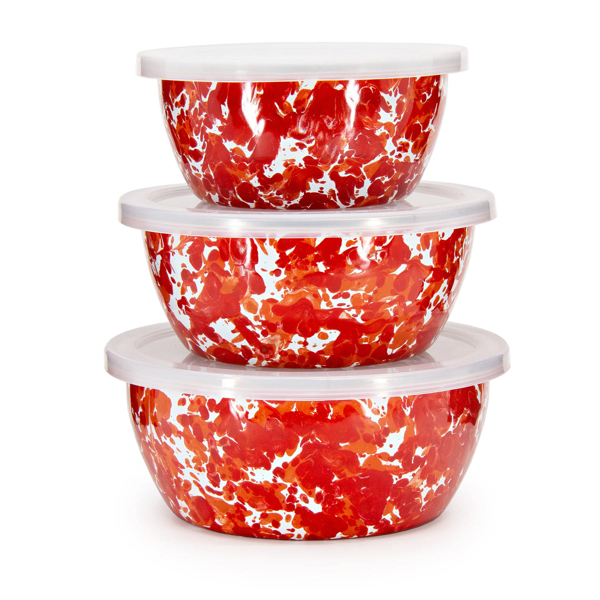 Golden Rabbit | Red Swirl Nesting Bowls | Shelby's