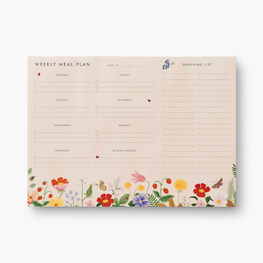 Rifle Paper Co - Strawberry Fields Meal Planner Notepad