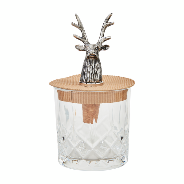 Mud Pie | Deer Dof Glass & Bottle Stopper Set, Assorted Styles