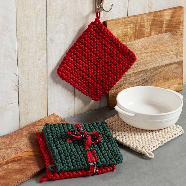 Mud Pie | Crochet Pot Holder, Assorted Colors