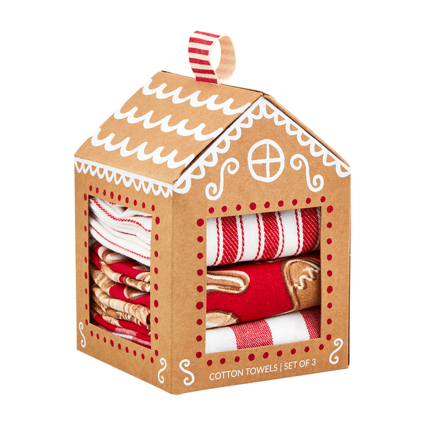Mud Pie | Gingerbread House Towel Set, Assorted Styles