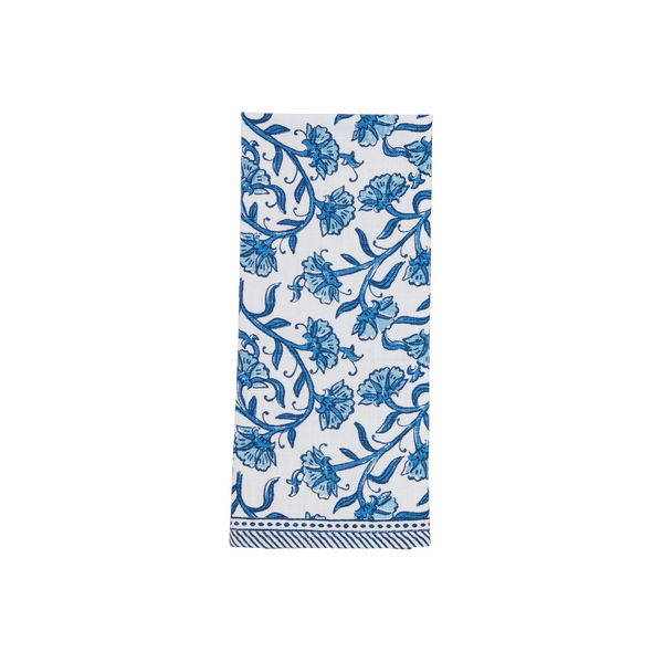 Mud Pie | Blue Block Floral Towel, Assorted Styles