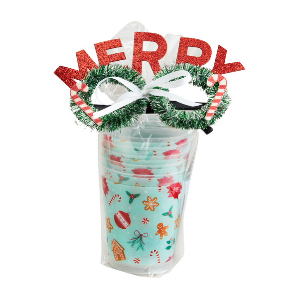 Mud Pie | Holiday Party Cup Gift Set, Assorted Styles
