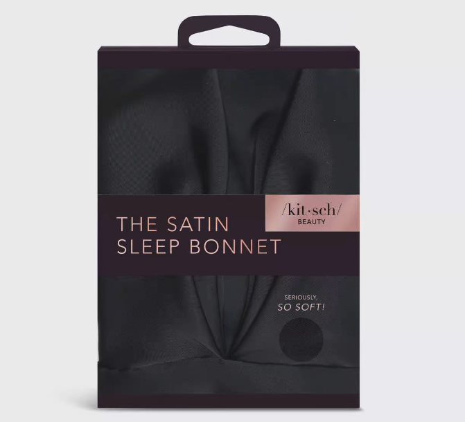 Kitsch | The Satin Sleep Bonnet, Black