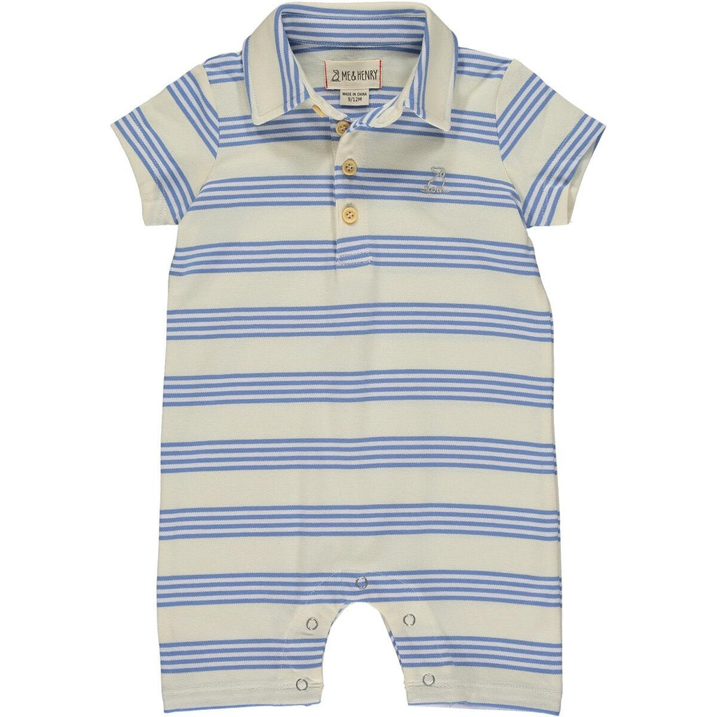 Me & Henry- Blue and Cream Striped Romper
