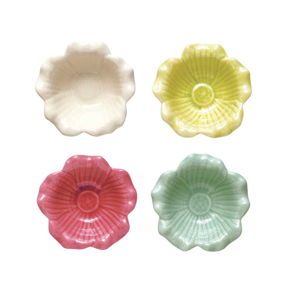 Creative Co-Op | Stoneware Debossed Flower Bowl